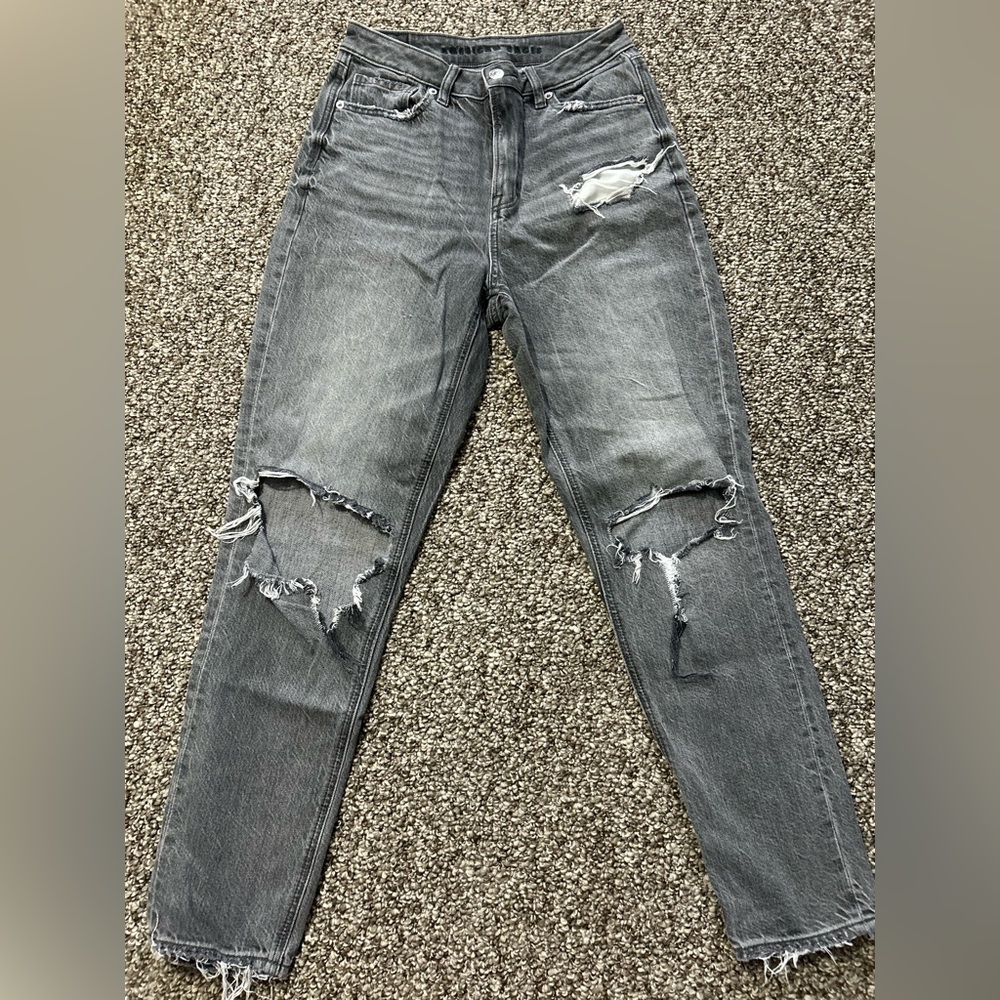 American Eagle Outfitters Ripped Gray Skinny Jeans